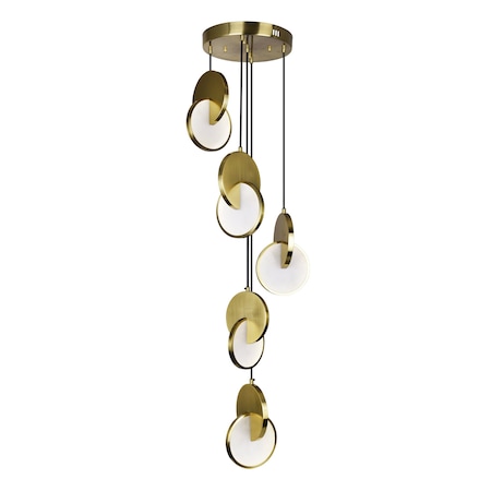 Cwi Lighting Tranche LED Pendant With Brushed Brass Finish 1206P18-5-629